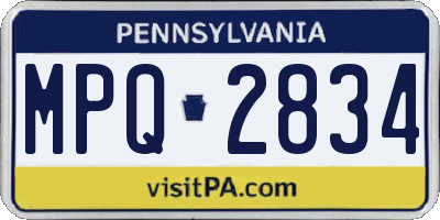 PA license plate MPQ2834