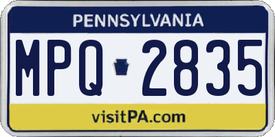 PA license plate MPQ2835
