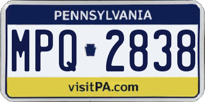 PA license plate MPQ2838
