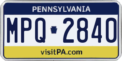 PA license plate MPQ2840