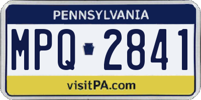PA license plate MPQ2841