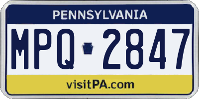PA license plate MPQ2847