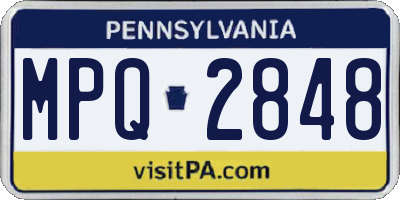 PA license plate MPQ2848