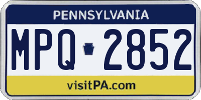 PA license plate MPQ2852