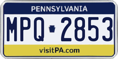 PA license plate MPQ2853
