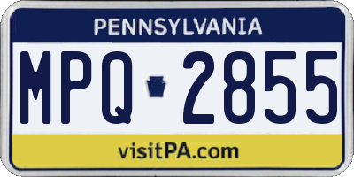 PA license plate MPQ2855