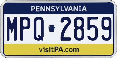 PA license plate MPQ2859