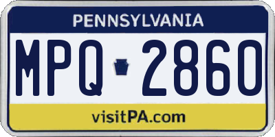 PA license plate MPQ2860