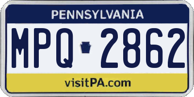 PA license plate MPQ2862
