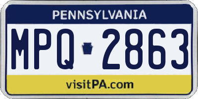 PA license plate MPQ2863