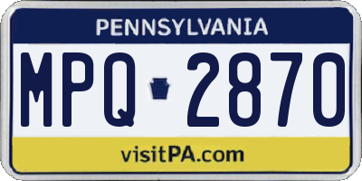 PA license plate MPQ2870