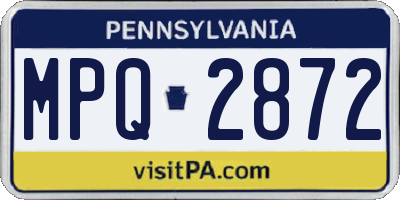 PA license plate MPQ2872