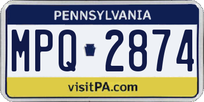 PA license plate MPQ2874
