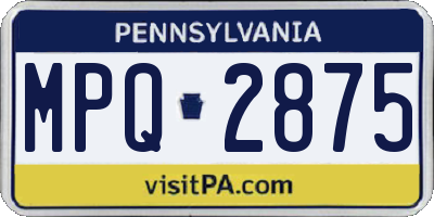 PA license plate MPQ2875