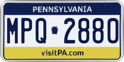 PA license plate MPQ2880