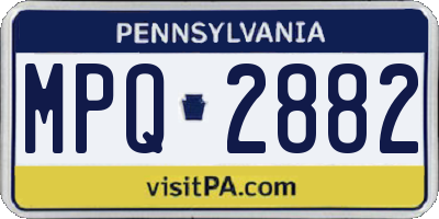 PA license plate MPQ2882