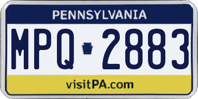 PA license plate MPQ2883