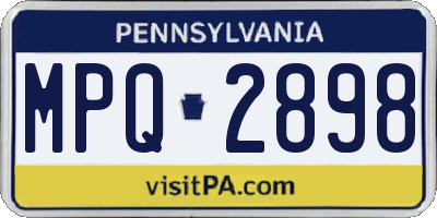 PA license plate MPQ2898