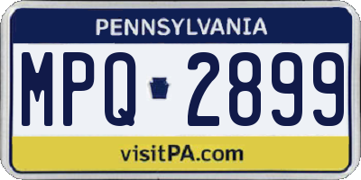 PA license plate MPQ2899