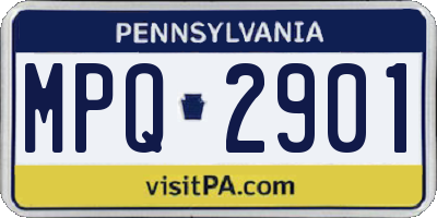 PA license plate MPQ2901