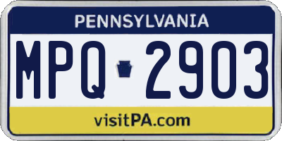 PA license plate MPQ2903