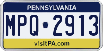 PA license plate MPQ2913