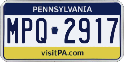 PA license plate MPQ2917