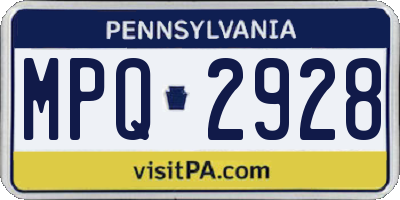 PA license plate MPQ2928