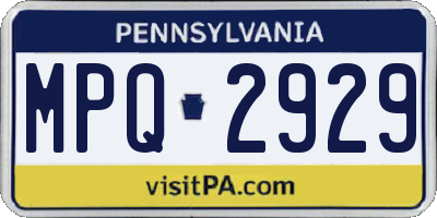 PA license plate MPQ2929