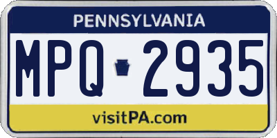 PA license plate MPQ2935