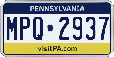 PA license plate MPQ2937