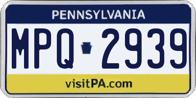 PA license plate MPQ2939