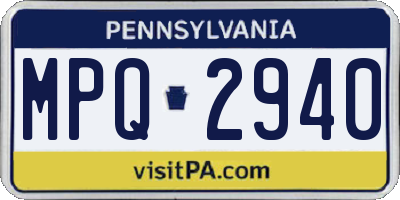 PA license plate MPQ2940