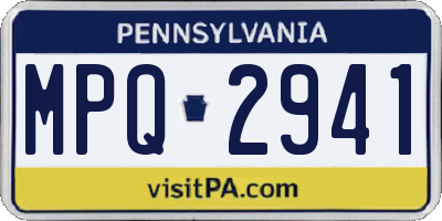 PA license plate MPQ2941