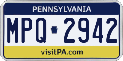 PA license plate MPQ2942