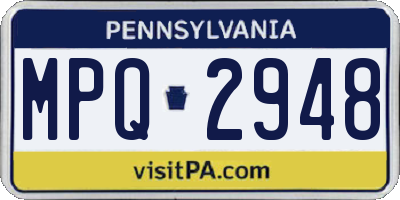 PA license plate MPQ2948