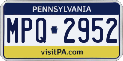 PA license plate MPQ2952