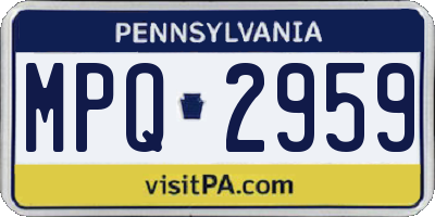 PA license plate MPQ2959