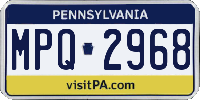 PA license plate MPQ2968