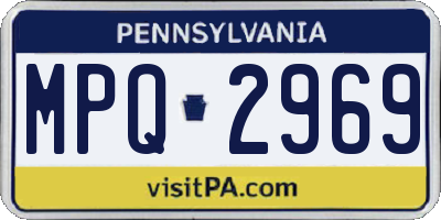 PA license plate MPQ2969