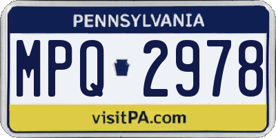 PA license plate MPQ2978