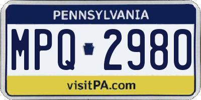 PA license plate MPQ2980