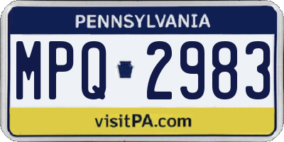 PA license plate MPQ2983