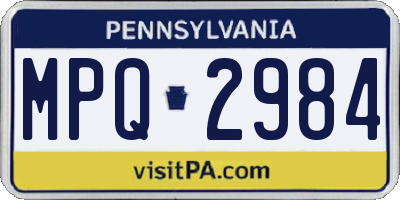 PA license plate MPQ2984