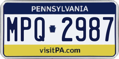 PA license plate MPQ2987