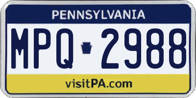 PA license plate MPQ2988