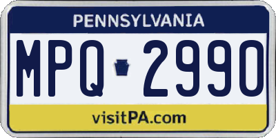 PA license plate MPQ2990