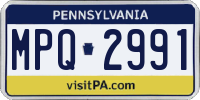 PA license plate MPQ2991