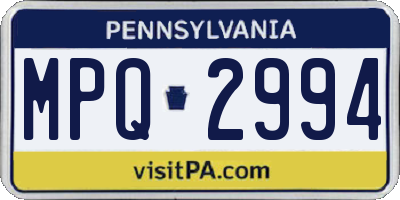 PA license plate MPQ2994