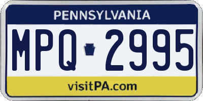 PA license plate MPQ2995